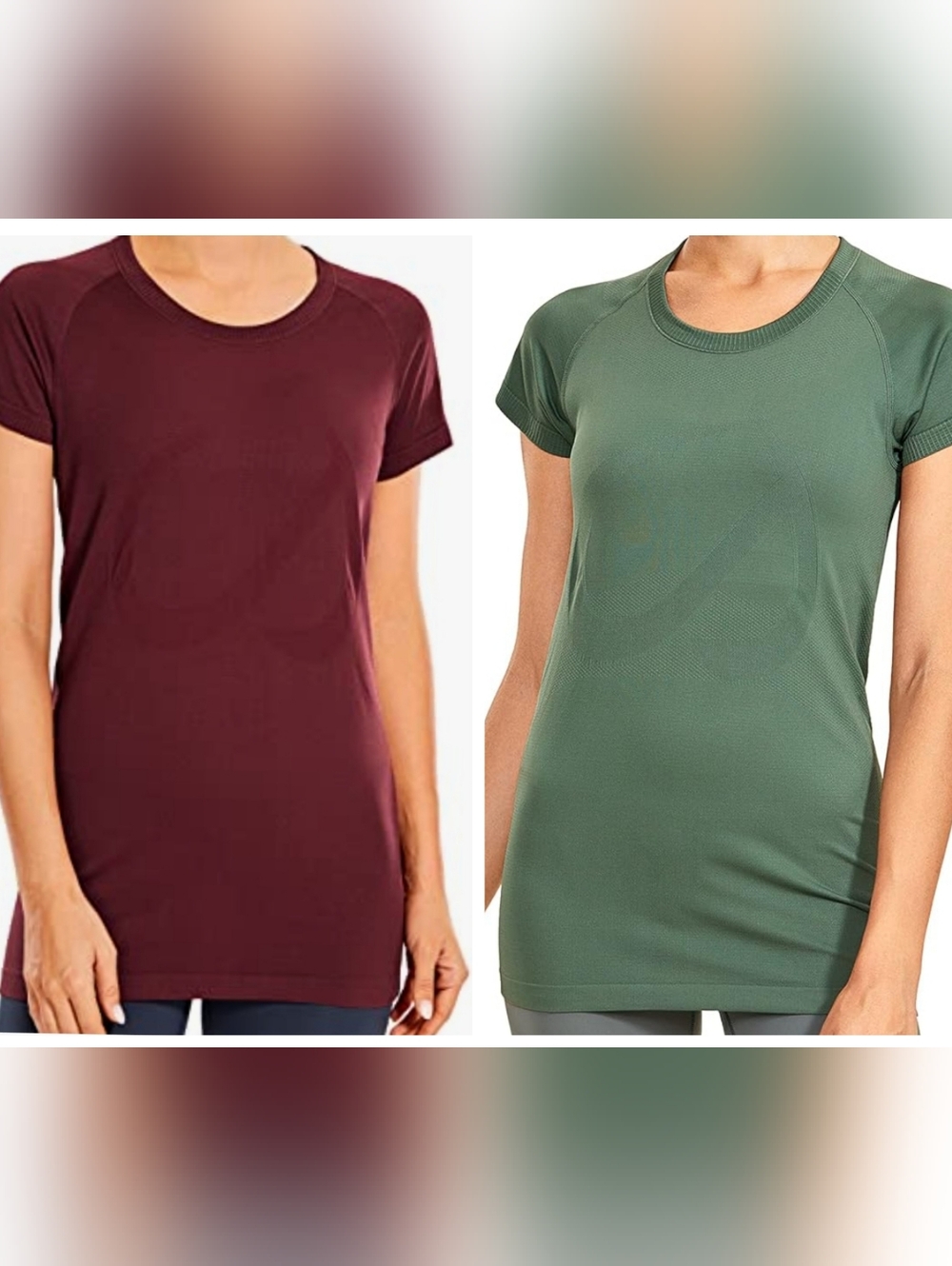 CRZ Yoga Large Set of 2 Short Sleeve Seamless Tees Bundle